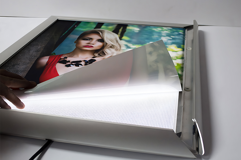 Смена постера занимает от 5 до 15 минут и проводится без специального инструмента за счет удобной клик-системы профиля.